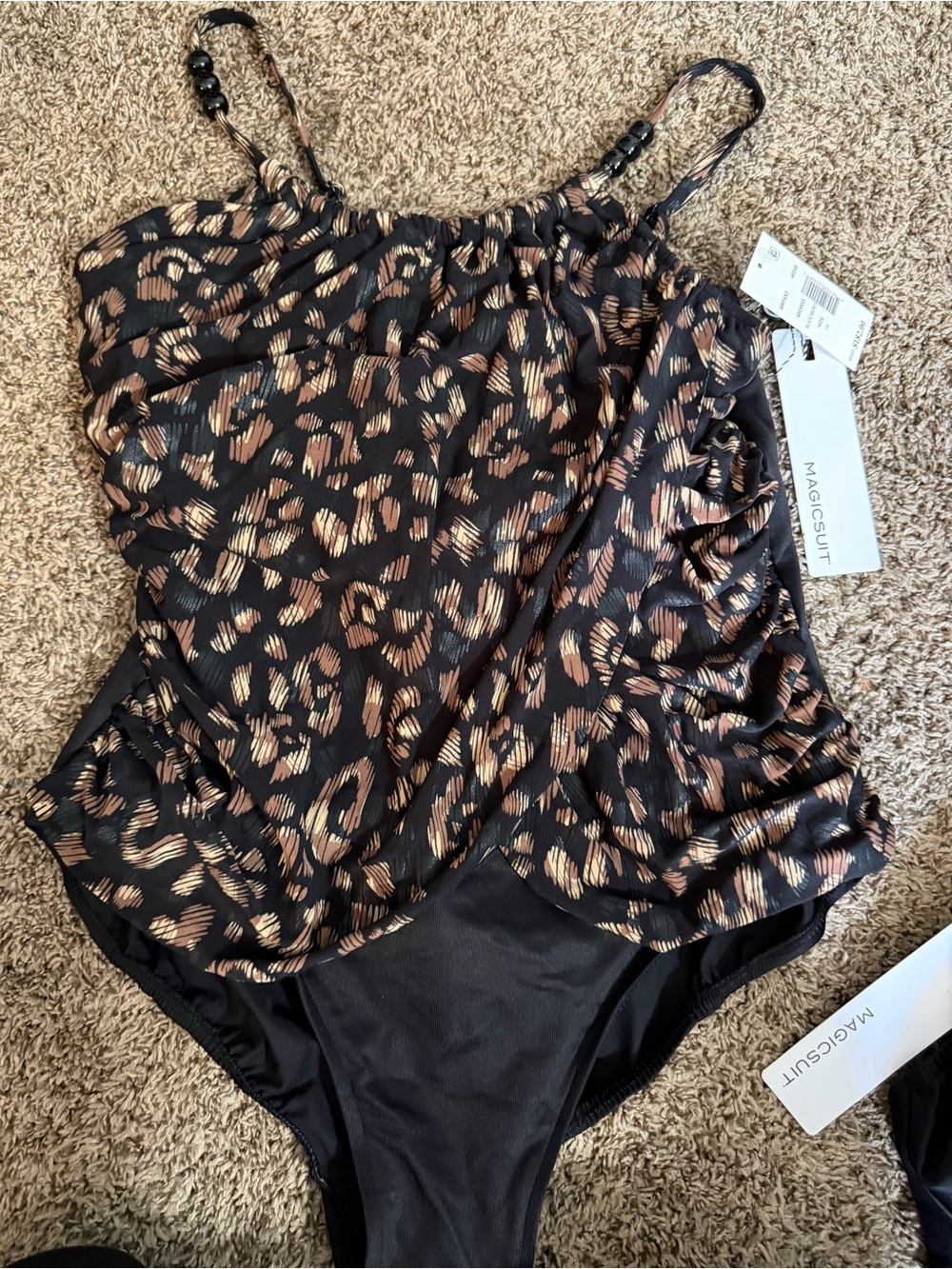 Magicsuit Black and Bronze Animal-Print One-Piece Swim